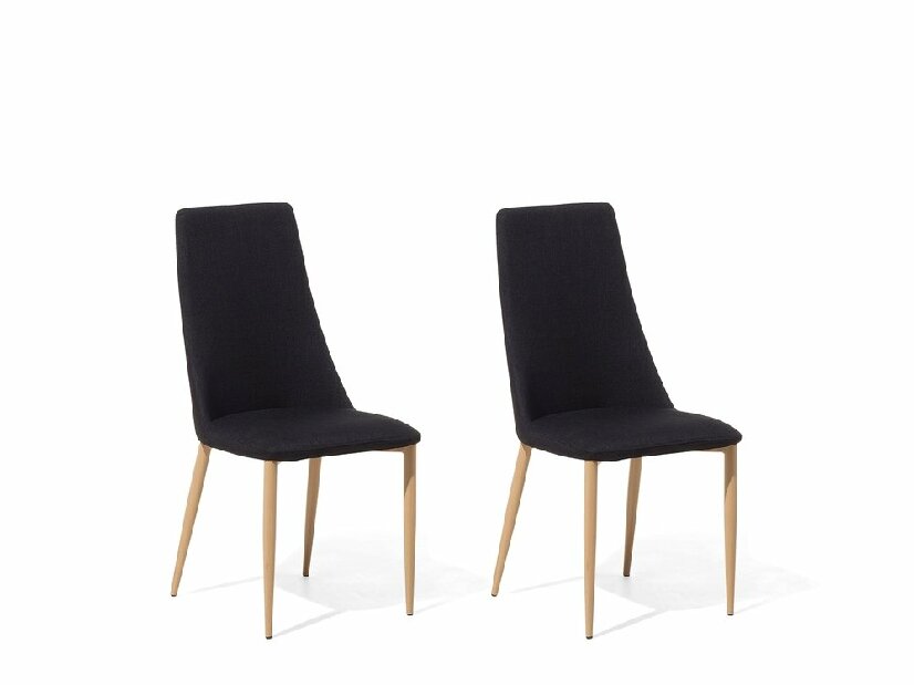 Set 2 buc. scaune pentru sufragerie Clenot (negru)