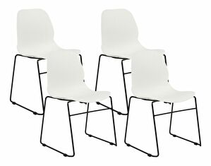 Set 4 buc scaune de sufragerie Panza (alb)