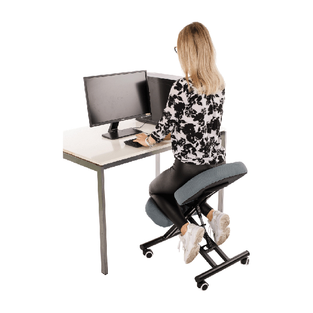 Fotoliu birou ergonomic Kilo (gri deschis + negru)