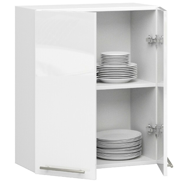 Dulap superior de bucătărie Ozara W60 H720 (alb + alb lucios)