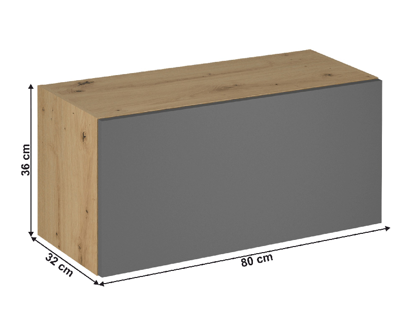 Dulap superior de bucătărie G80K Langari (stejar artisan + gri mat)