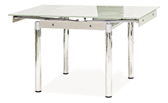 Masă de sufragerie extensibilă 80-131 cm Gerardo (alb + cromat) (pentru 4 până la 6 persoane)