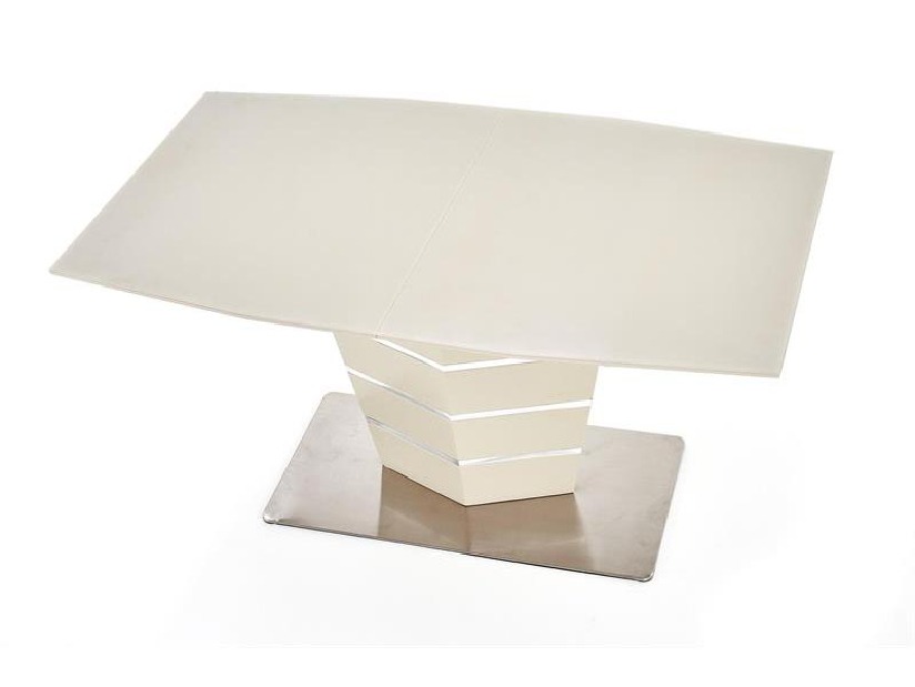 Masă de sufragerie extensibilă 140-180 cm Suena (alb + argintiu) (pentru 6 8 persoane)