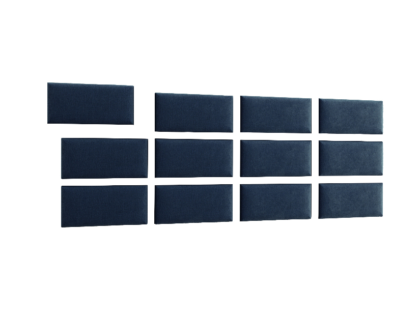 Set 12 panouri tapițate Quadra 240x90 cm (Albastru)
