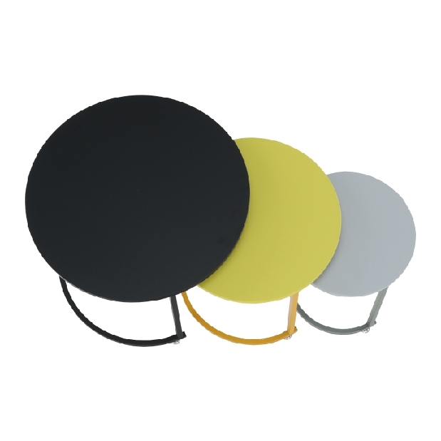 Set măsuțe Ronea (negru + galben + gri) -