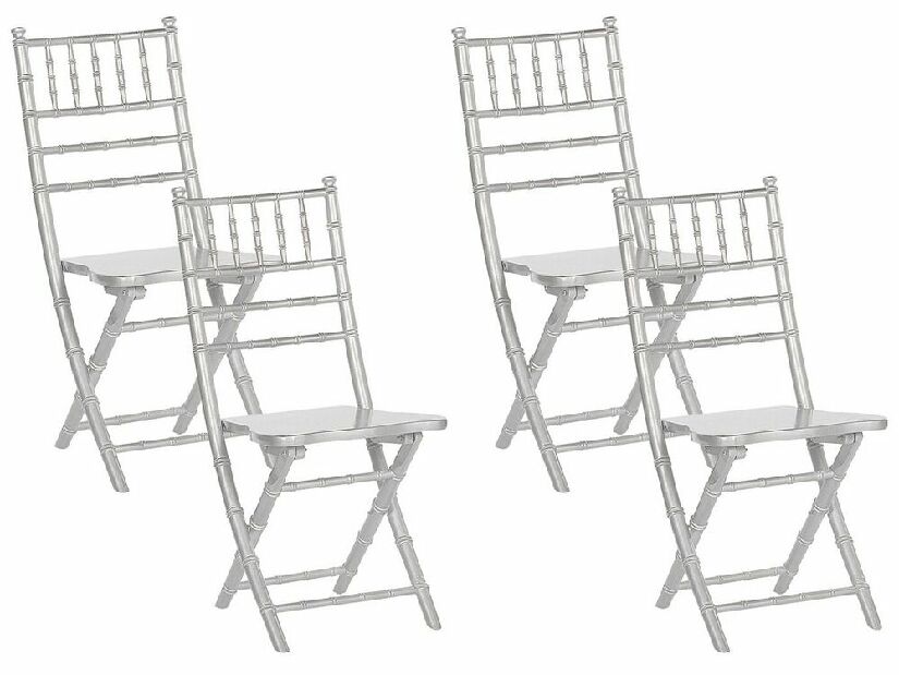 Set 4 buc scaune de sufragerie MASSA (argintiu)