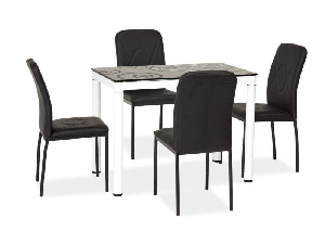 Masă de sufragerie 100 cm Damion (negru + alb) (pentru 4 persoane) *resigilat