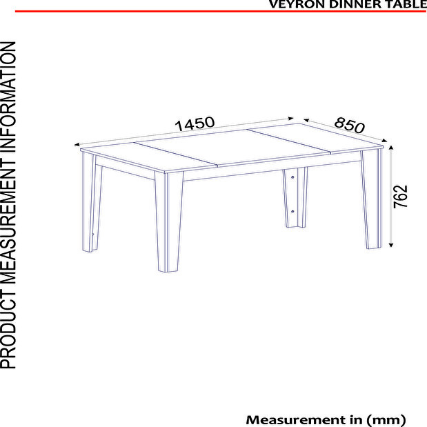 Masă sufragerie (pentru 6 persoane) Verdon (Negru + Auriu)