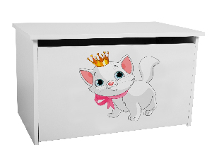 Box de depozitare pentru copii Davina (Alb + pisică)
