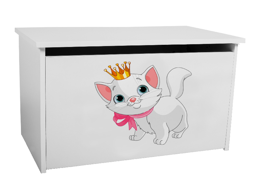 Box de depozitare pentru copii Davina (Alb + pisică)