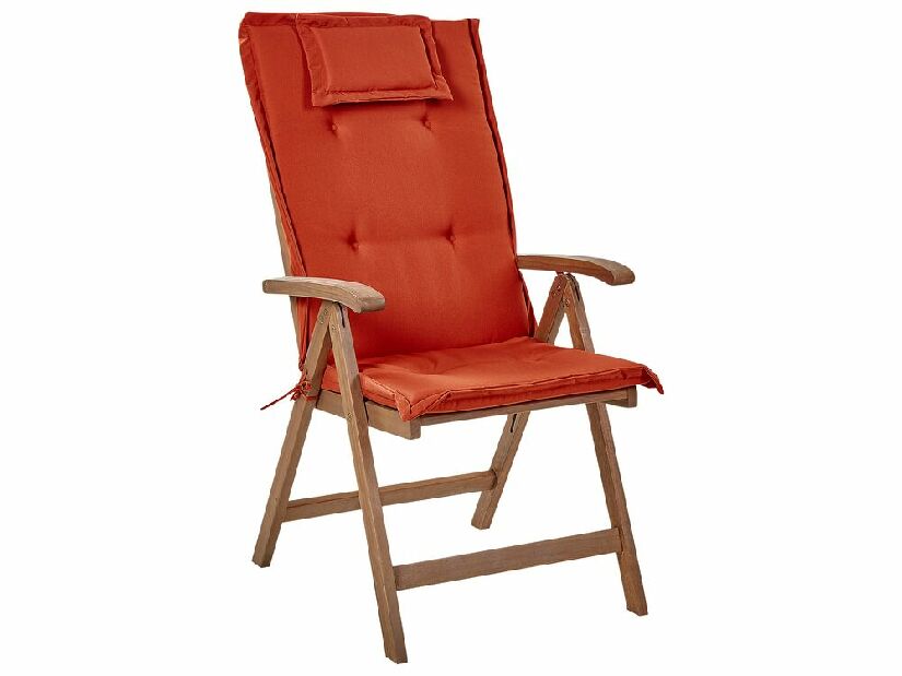 Set 2 buc scaune de grădină Amati (lemn închis + roșu)