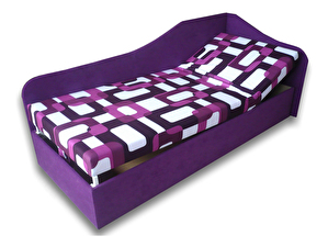 Pat de o persoană (canapea) 80 cm Abigail (Gusto 10 + violet 49) (D)