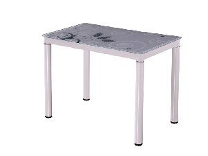 Masă de sufragerie 100 cm Damion (alb + alb) (pentru 4 persoane)