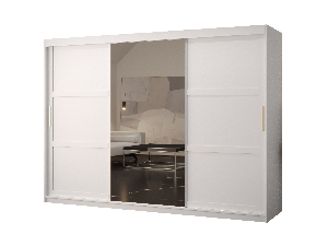 Dulap de haine Riven 2 250 (alb mat) (cu oglindă)