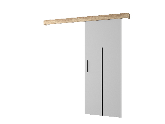 Uși culisante 90 cm Sharlene X (alb mat + stejar sonoma + negru)