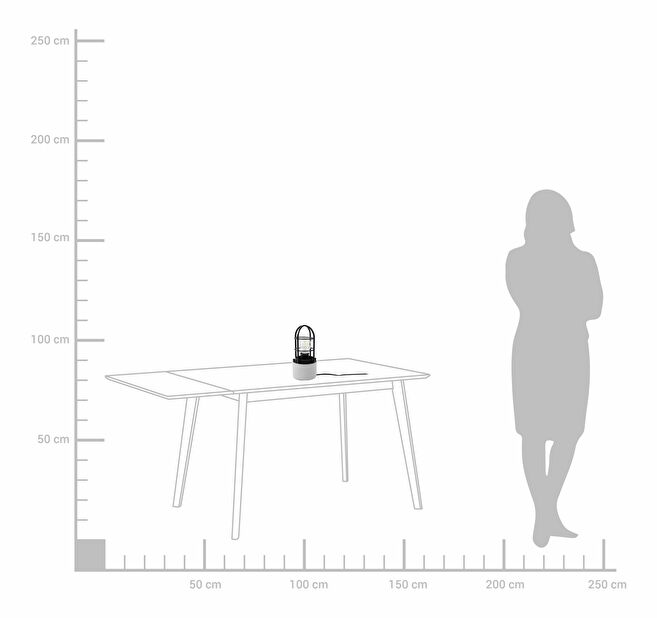 Lampă de masă ANNIA (sticlă) (negru)