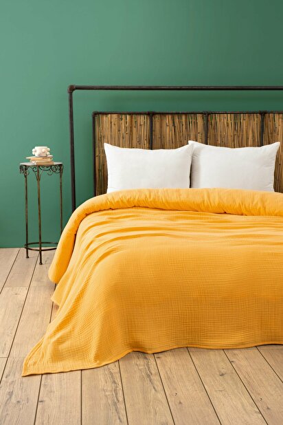 Cuvertură pentru pat 220 x 250 cm Musli (galben)
