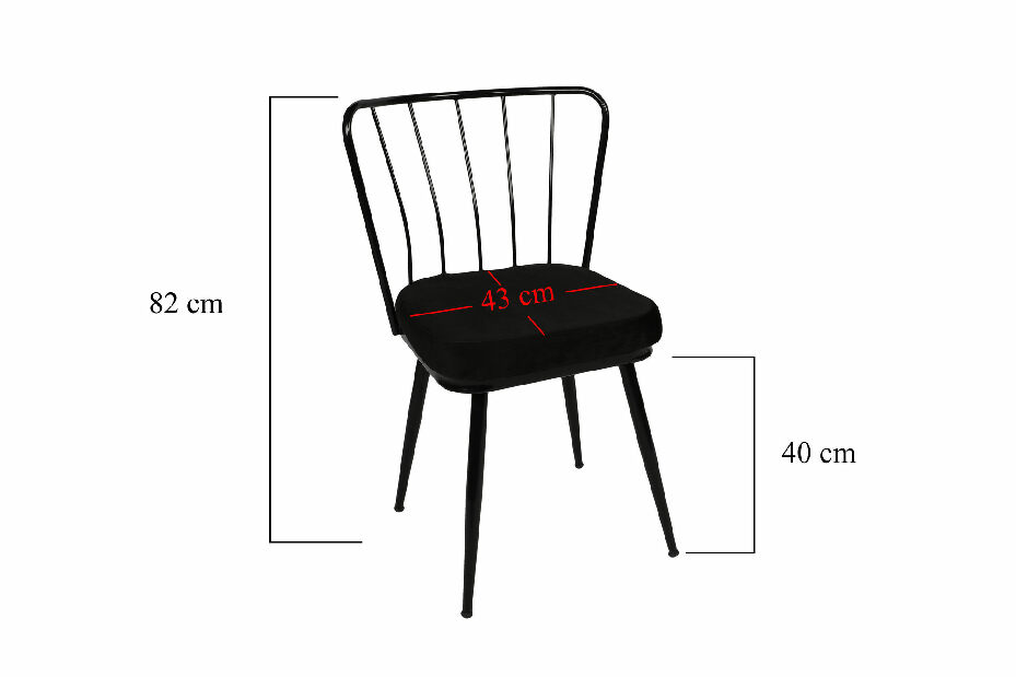 Set 2 scaune Ypsilon (Negru)