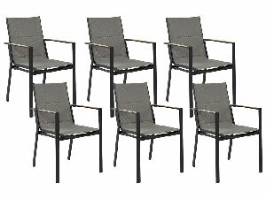Set 6 buc scaune de grădină Bunny (negru)