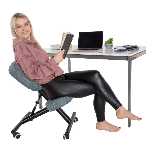 Fotoliu birou ergonomic Kilo (gri deschis + negru)