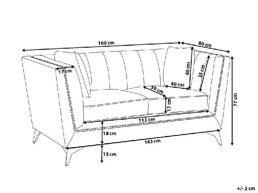Canapea 2 locuri Gama (gri) 
