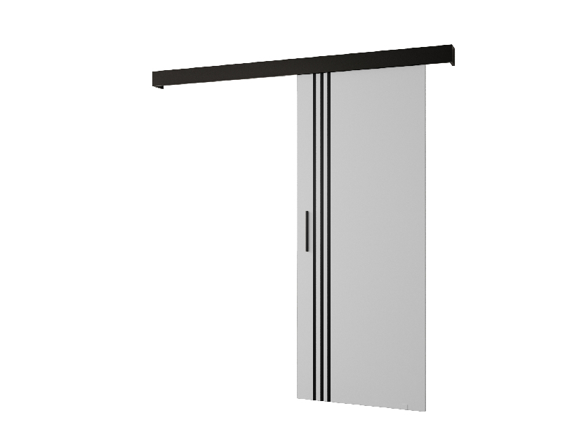 Uși culisante 90 cm Sharlene VI (alb mat + negru mat + negru)