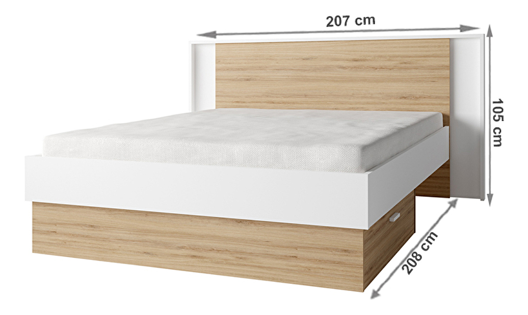 Dormitor Siris (alb + stejar sălbatic)