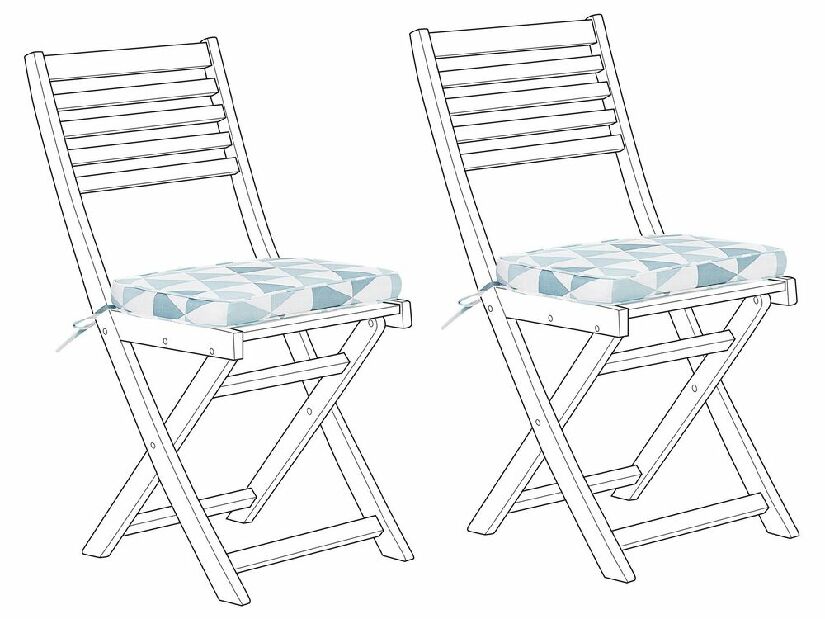 Set 2 buc. perne pentru scaune de grădină FICI (albastru)
