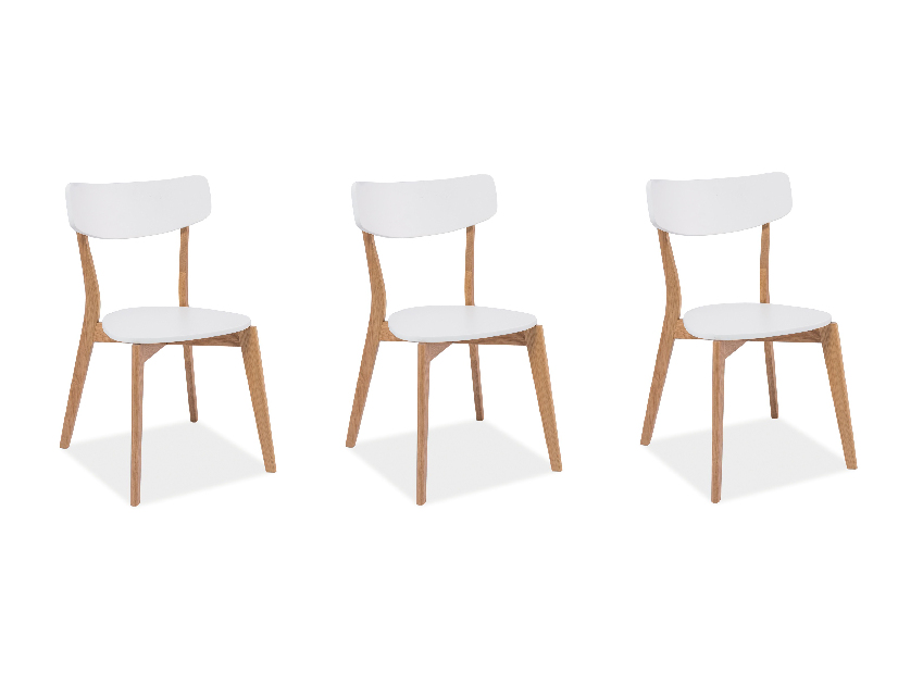 Set de 3 scaune de sufragerie Perigo (stejar + alb) *vânzare