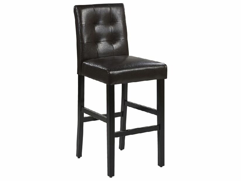 Set 2 buc. scaun tip bar MATON (piele artificială) (maro)