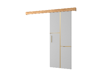 Uși culisante 90 cm Sharlene VII (alb mat + craft auriu + auriu)