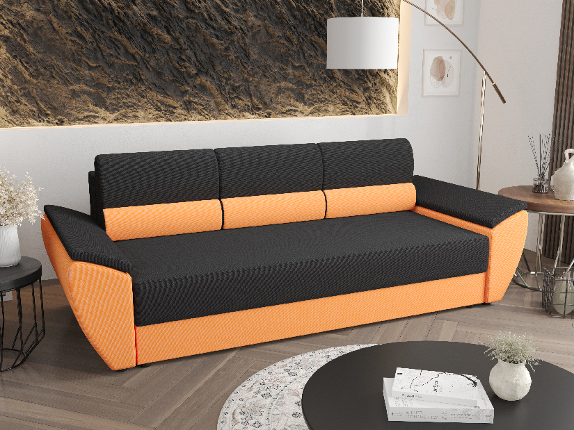 Canapea trei locuri Radiant Bis (Maro + portocaliu)