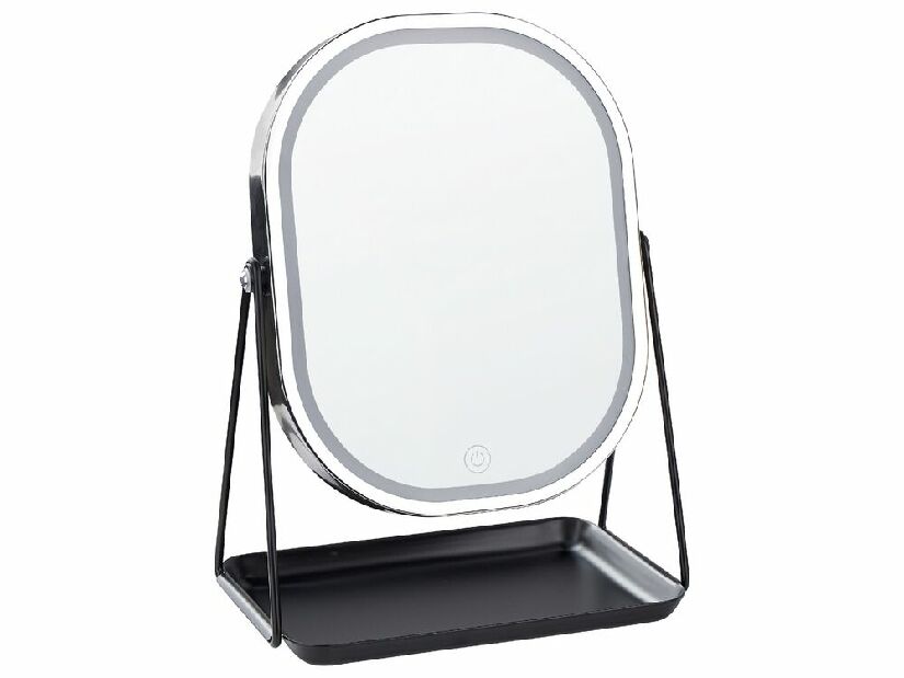 Oglindă cosmetică Dinora (argintiu) (cu iluminat LED)