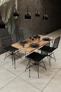 Set masă scaune Gigi (stejar + negru) *vânzare