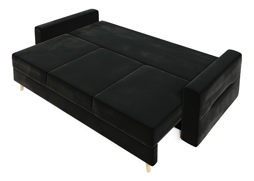 Canapea extensibilă Bergenia (negru + perne negre) *vânzare stoc
