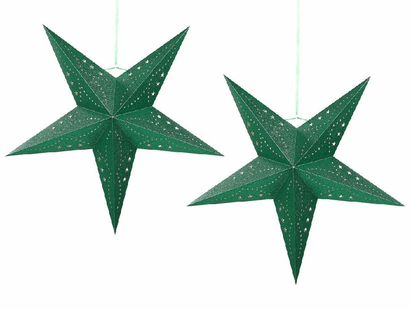Set 2 buc stele suspendate 60 cm Monti (verde sclipici)