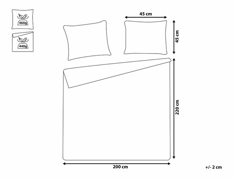 Set cuvertură pat și 2 perne 200 x 220 cm Bent (verde)