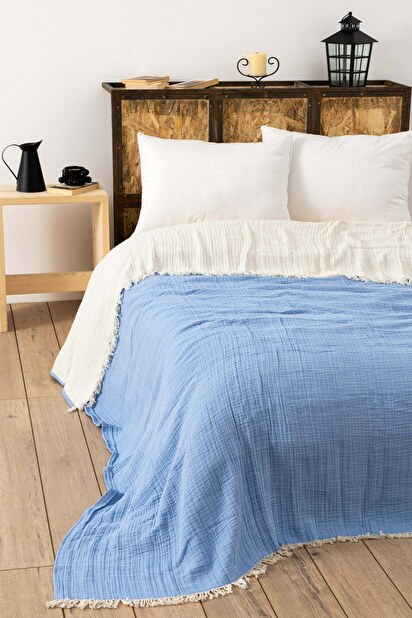 Cuvertură pentru pat 230 x 250 cm Musli Yd (Albastru deschis)