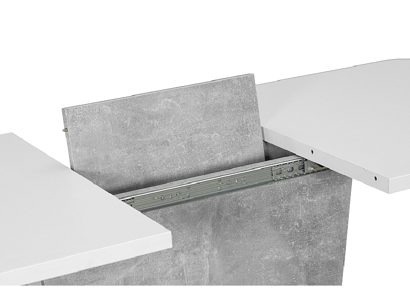 Masă de sufragerie extensibilă 120-160 cm Suzette (alb + gri) (pentru 4 până la 6 persoane)