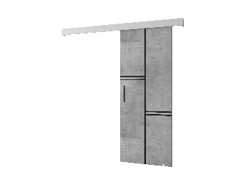 Uși culisante 90 cm Sharlene VIII (beton + alb mat + negru)