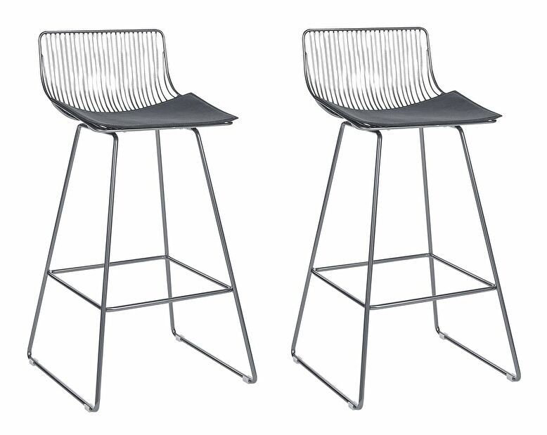 Set 2 buc scaun tip bar Fidelia (argintiu)