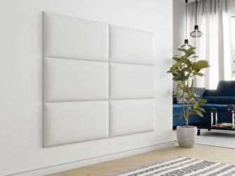 Panou de perete tapițat Pazara 84x42 (Piele ecologică soft 17 (alb) *vânzare