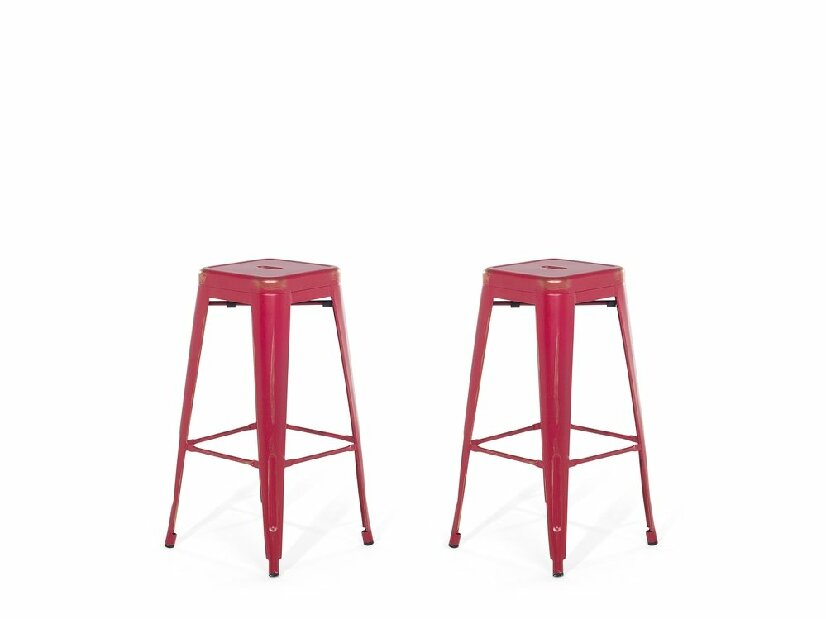 Set scaune tip bar 2buc., 70 cm Cabriot (roșu auriu)