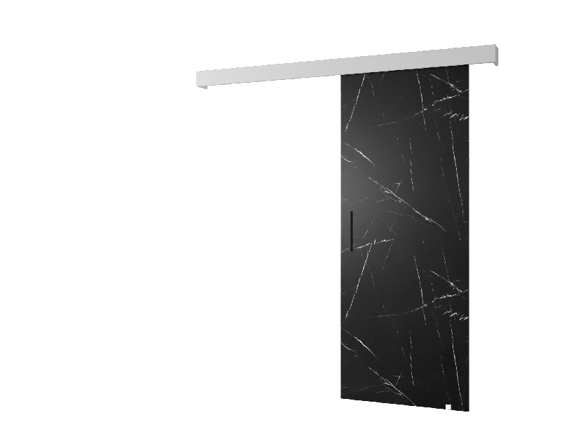 Uși culisante 90 cm Sharlene I (marmură negru + alb mat + negru)