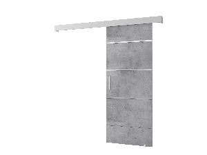 Uși culisante 90 cm Sharlene IV (beton + alb mat + argintiu)