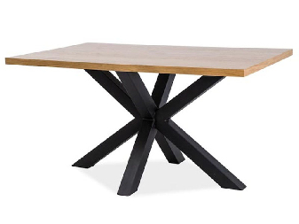 Masa de sufragerie 180 cm Cecily (stejar + negru mat) (pentru 6 8 persoane) *resigilat