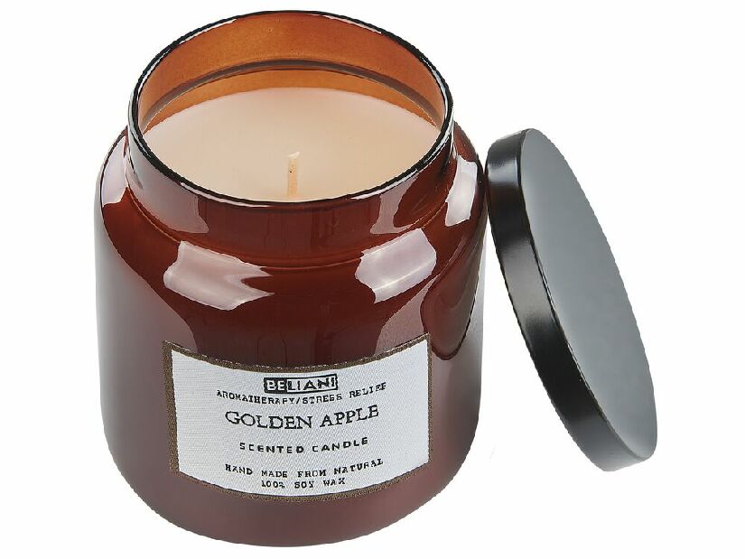 Set 2 buc lumânări parfumate măr/piele Arnfinn (maro)