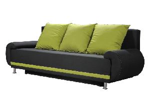 Canapea trei locuri Almonis (negru + verde)