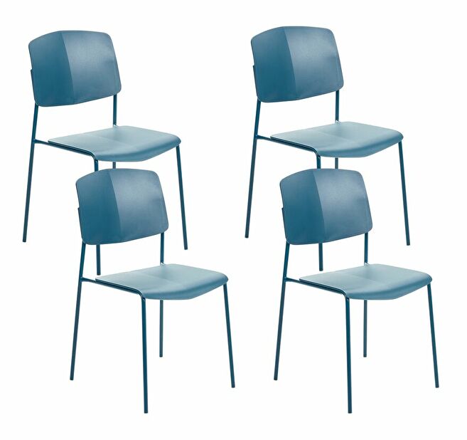 Set 4 buc scaun tip bar Augustino (albastru)