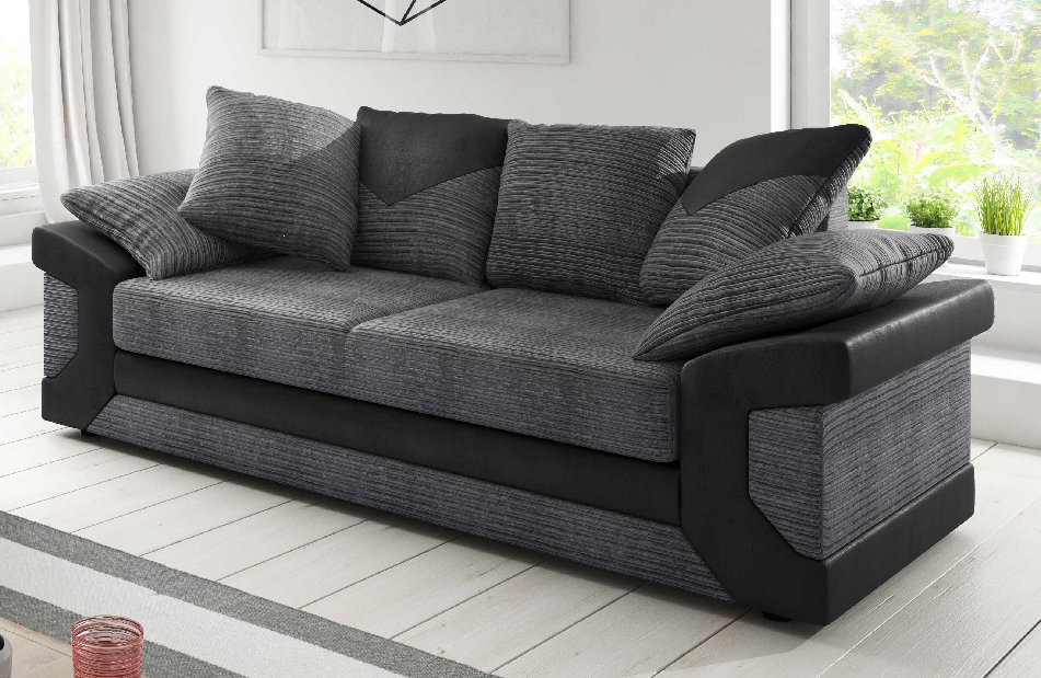 Canapea 3 locuri Dinia (gri + negru)